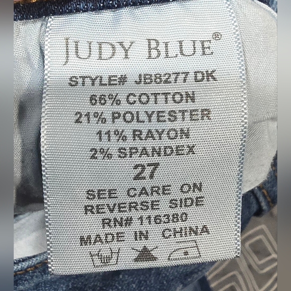 Judy Blue Midrise Straight Fit Jeans Size 27 - Picture 7 of 7